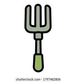Hand plant rake icon. Outline hand plant rake vector icon for web design isolated on white background