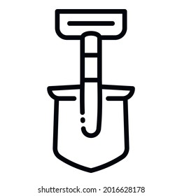 Hand plant shovel icon. Outline hand plant shovel vector icon for web design isolated on white background