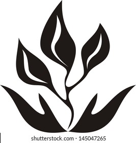 Hand and plant sign vector illustration