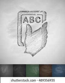 hand plate icon. Hand drawn vector illustration