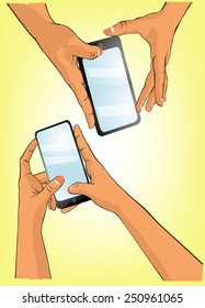 Hand play mobile phone