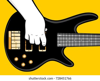 Hand playing bass