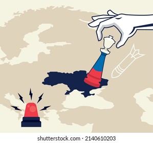 juego de mano con afiche de ajedrez ruso