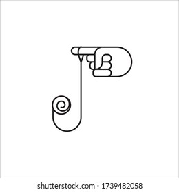 Hand playing with yo-yo toy vector line icon. Skill game outline symbol.