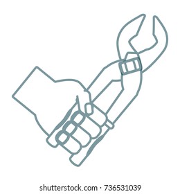 hand with plier vector  illustration