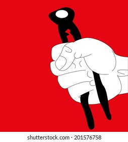 Hand with pliers