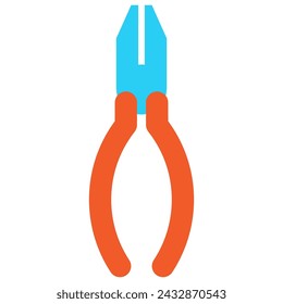 Handzange für Elektriker und Tischler. Bau professionelle Werkzeuge und Ausrüstung von hoch qualifizierten Spezialisten. Einfache flache Vektor isoliert auf weißem Hintergrund