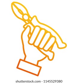 hand with pliers tool