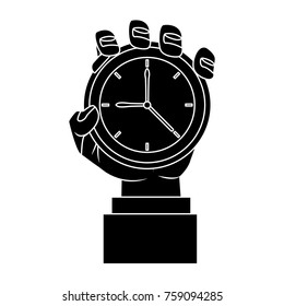 Hand with pocket clock icon vector illustration graphic design
