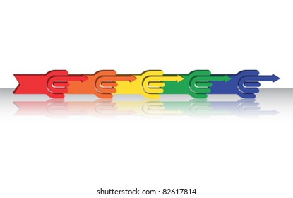 hand with point finger arrow, vector