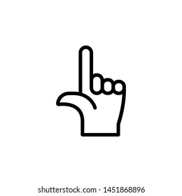 Hand point up gesture outline icon. Element of hand gesture illustration icon. signs, symbols can be used for web, logo, mobile app, UI, UX
