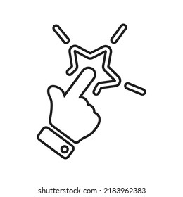 Hand, point, right outline icon. Line art vector.