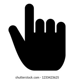 Hand point select declare index finger forefinger for click concept pushing choose icon black color