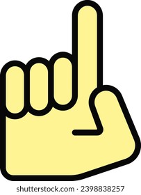 Icono de dirección ascendente de punto de mano