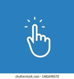 Hand pointer click icon. Cursor button finger click mouse touch symbol isolated, web arrow.