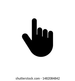 Hand Pointer, Clicking, Click Finger. Flat Vector Icon illustration. Simple black symbol on white background. Hand Pointer, Clicking, Click Finger sign design template for web and mobile UI element