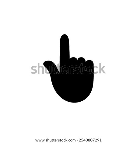 Hand Pointer, Clicking, Click Finger Solid Flat Vector Icon Isolated on White Background.