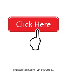 Hand pointer clicking click here vector icon