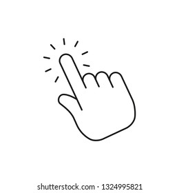 Hand pointer, clicking icon