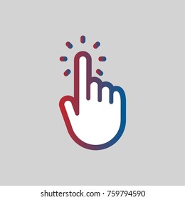 Hand pointer, clicking icon