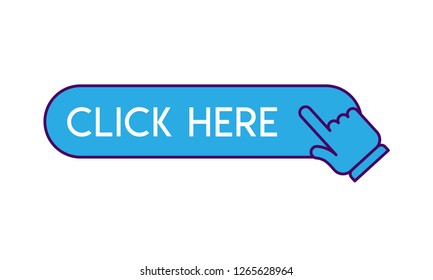 Hand Pointer Clicking On Click Button Stock Vector (Royalty Free ...