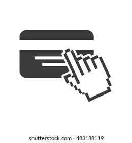 hand pointer cursor ecommerce icon vector illustration design