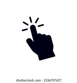 Hand pointer or cursor mouse clicking flat icon symbol
