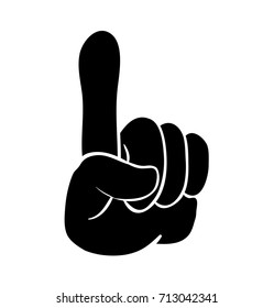 hand pointer,  finger up cartoon vector symbol icon design. Beautiful illustration isolated on white background
