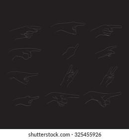 Hand Pointer Finger Hand Gestures Vector Stock Vector (Royalty Free ...