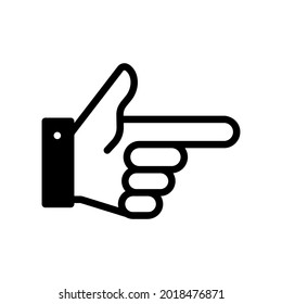 Hand pointer gesture concept. Line vector icon. Editable stroke. Flat linear illustration isolated on white background