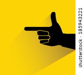 hand pointer, hand gesture with the shape of the gun