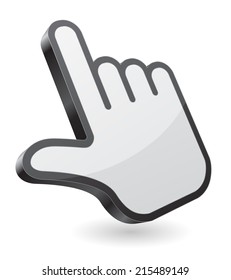 hand pointer icon 3d design