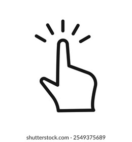 Hand pointer icon black and white vector outline sign