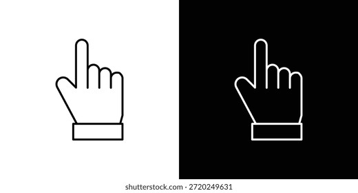 Icono de puntero de mano Clip Diseño de arte. Iconos de línea