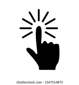 Hand pointer icon in flat design vector