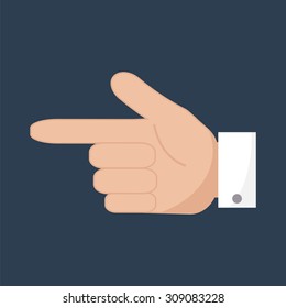 Hand pointer icon. Forefinger icon. Simple flat vector. EPS 10.