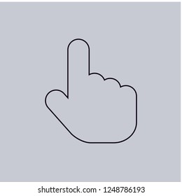 Hand Pointer icon isolated on grey background. Premium symbol for website design, mobile application, logo, ui.Vector illustration. Eps10
