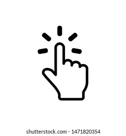 Hand Pointer Icon Line Style Design