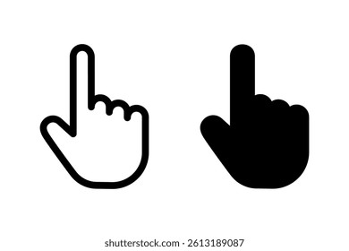hand pointer icon set. Perfect for web design, user interface, and graphic design projects. hand cursor symbol