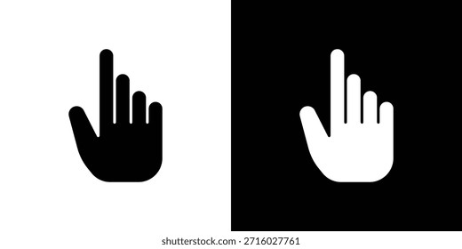 Icono de puntero de mano, pictograma de silueta. conjunto de iconos negros