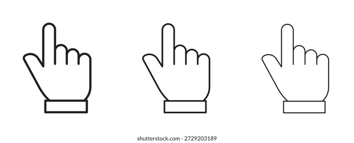 Símbolo de icono de puntero de mano para Info Gráfico, Elementos de diseño y Sitios web