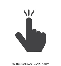 Hand pointer icon Symbol mark in filled style