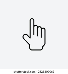 Hand pointer icon in tree different line stroke sizes.