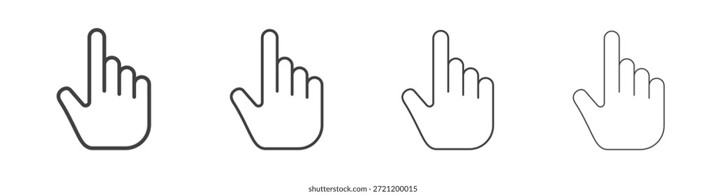 Iconos del puntero de la mano para el gráfico y el Diseño web.