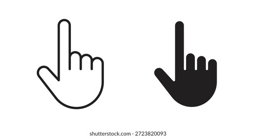 Iconos del puntero de la mano Símbolo, ilustración del logotipo. concepto del icono para el Diseño web