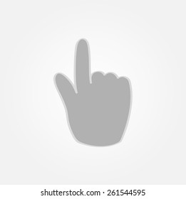 hand pointer illustration on gray gradient background