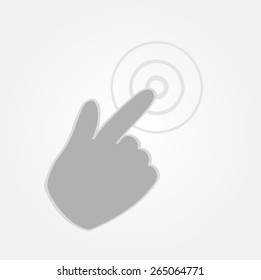 hand pointer illustration on gray gradient background