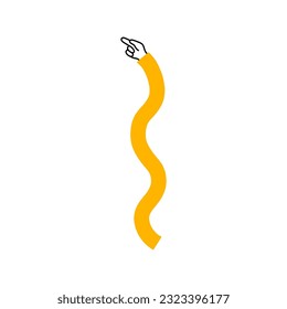 Hand Pointer Or Indicator. Flat hand drawn design element for navigation