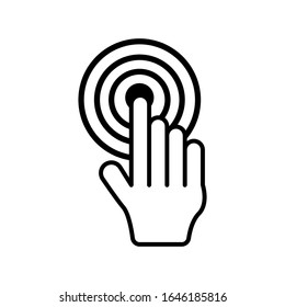Hand pointer line icon. Design template vector