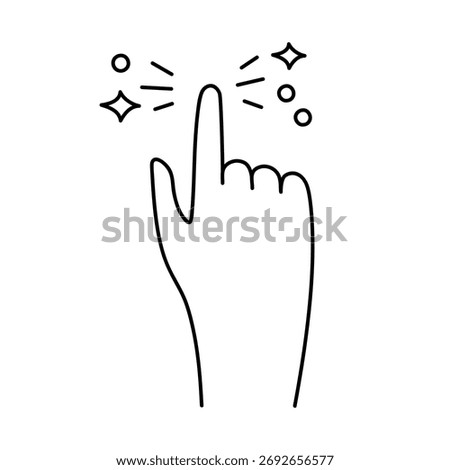 Hand pointer line icon with finger gesture activating, interactive click. Digital user interface element for web design. Vector illustration